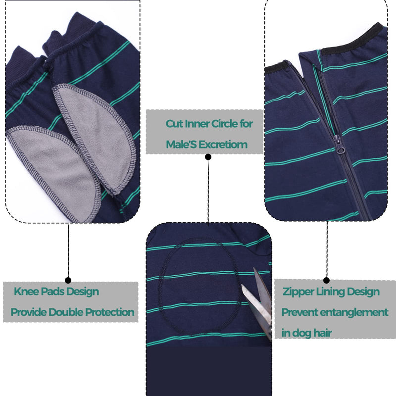 Dog Recovery Suit, Large Medium Pet Onesie Bodysuit for Shedding, Prevent Licking, Wound Protection, Cone Alternative, Dog Shirt Pajamas (Blue, XXX-Large) BLUE - PawsPlanet Australia