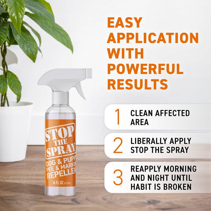 EBPP Stop the Spray - Dog & Puppy Pee Marking Repellent - Pet Training Spray - Puppy Potty Training Spray for Dogs - Dog Pee Stopper - Pee Deterrent for Dogs - No Marking Spray for Dogs Indoor 16oz 16 oz - PawsPlanet Australia