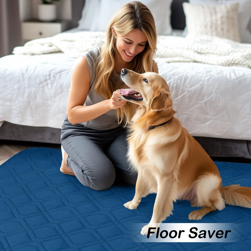 hyha Waterproof Dog Bed Blanket, Soft Pet Blankets, Waterproof Couch Cover for Dogs, Reversible Sofa Covers Washable for Furniture (52x82 Inch, Navy Blue/Blue) Navy Blue+blue 52x82 Inch - PawsPlanet Australia