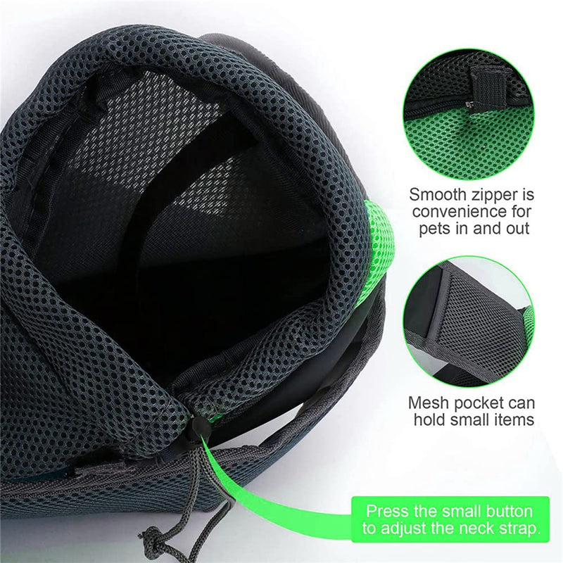 Pet Dog Sling Carrier, Breathable Mesh Hand Free Adjustable Travel Safe Puppy Sling Bag Dog Satchel Carrier for Dogs Cats Rabbit Small Animals (Adjustable Buckle for Under 5 lbs, Green) Adjustable Buckle for Under 5 lbs - PawsPlanet Australia