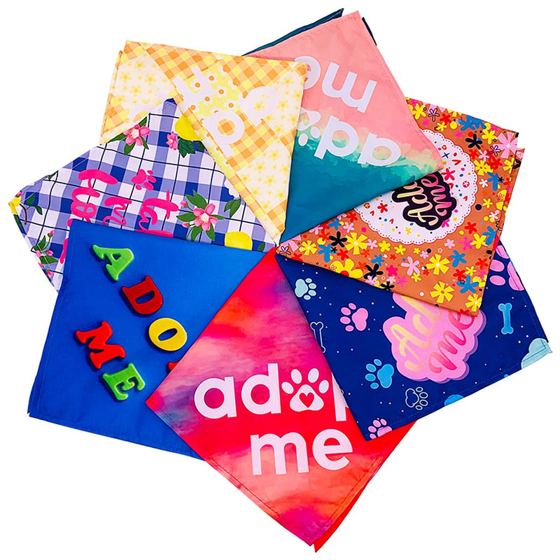 30Pcs/Pack Adopt Me Dog Bandanas Bulk Stitching Hemming Selvedge Sewing Scarves with Paw Print for Large Extra Large XL XXL Foster Animals to Look for Homes or Adoption Large/Extral Large
