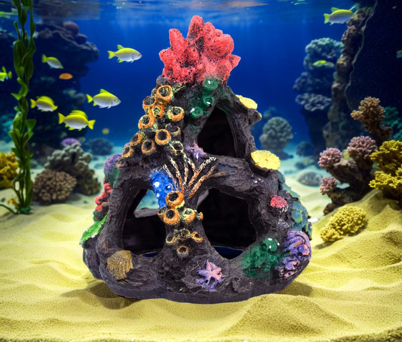 Aquarium Coral Rock Mountain Cave Set Fish Tank Decoration Coral Ornament Aquarium Plant Fish House for Betta Rest Hide - PawsPlanet Australia