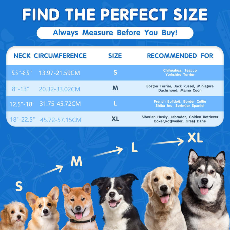 Inflatable Dog Cone Collar Alternative After Surgery, Dog Neck Donut Collar Recovery E Collar, Soft Dog Cone for Small Medium Large Dogs Blue L (12.5"-18") - PawsPlanet Australia