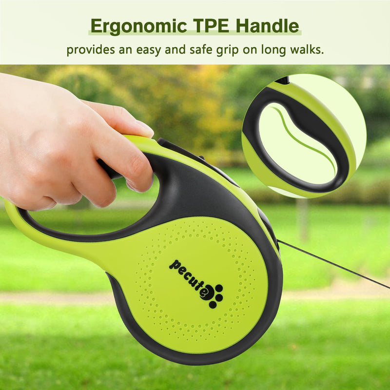 Pecute 16 ft Retractable Heavy Duty Dog Leash with Light Rechargeable, Walking Dog Leash with Nylon Tape, 360° Tangle-Free, One-Button Control, High Strength Hook for Large Dog Up to 110 lbs - PawsPlanet Australia