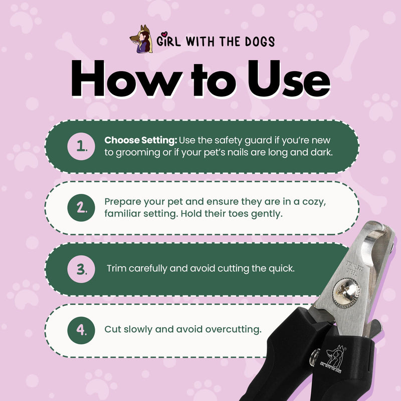 Pet Nail Clippers by Girl With The Dogs, Nail Clippers for Grooming and Claw Care for Cats/Dogs (Large) Large - PawsPlanet Australia