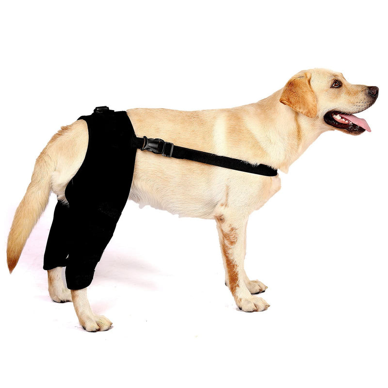 SMALLLEE_LUCKY_STORE Dog Knee Brace for Back Leg Torn ACL Neoprene Canine Stifle Support Hip Hock Joint Compression Wrap Sprains Injury Protection Loss of Stability from Arthritis Relieve Pain L