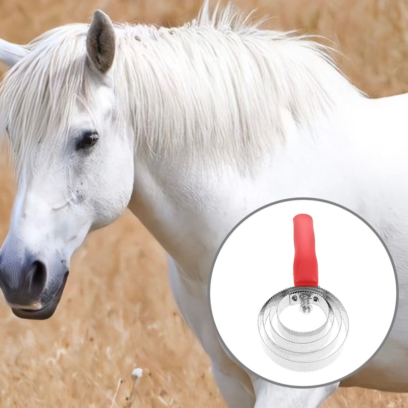 VILLCASE Reversible Stainless Steel Brush with Double-Sided Design and Ergonomic Handle. Versatile horse brush for efficient grooming of horses and farm animals.