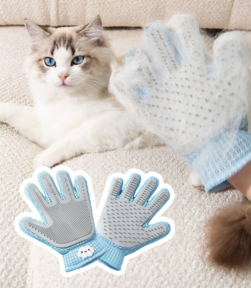 2 in 1 Pet Grooming Gloves for Dogs & Cats, Pet Fur Remover Glove, Grooming Brush for Shedding, Massage, Hair Remover Mitt, Fur Cleaner for Couch, Clothes,Carpet -1 Piece - PawsPlanet Australia