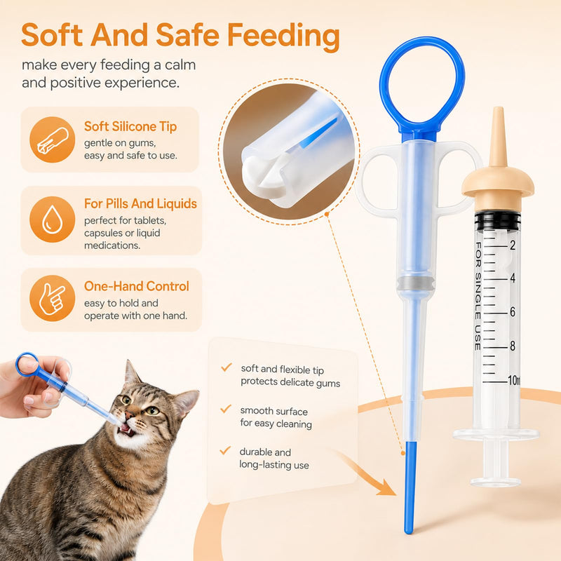 4-pack of tablet dispensers for cats, tablet dispenser for cats, an efficient aid for administering medication, suitable for cats, dogs, small animals and young animals