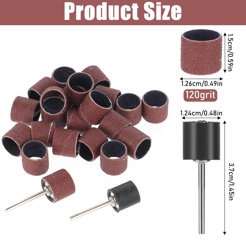 33pcs Dog Nail Grinder Pet Nail Grinder for Dogs Replacement Kit Sanding Drum Set with Grit Sanding Bands Pet Nail Smoother Dog Claw Care Rotary Tool Kit Dog Claw Trimmer Tools (1/2 Inch 120 Grit ) - PawsPlanet Australia