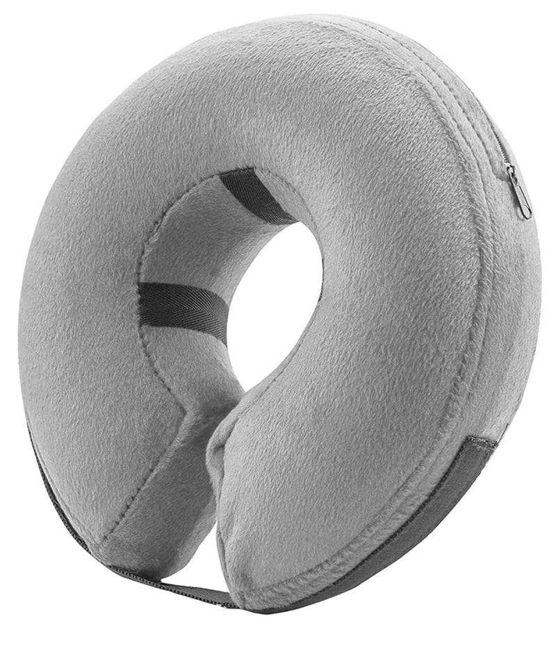 PAWRELIEF Soft Inflatable Dog Cat Cone Collar – Pet Recovery & Protective Dog Neck Collar for Medium Dogs Cats to Prevent Scratching, Licking (Grey, Medium) Gray
