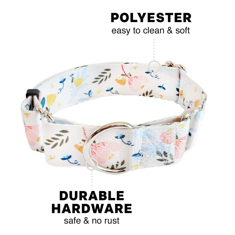 Downtown Pet Supply - Martingale Collar for Dogs - Dog Training Collar - Big, Wide & Thick Dog Collar - Escape-Proof, Weatherproof, Durable and Comfortable - Floral - Medium Dog Collar Medium: 11"-20"