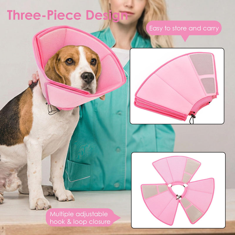 AOFITEE Soft Dog Cone Collar Anti-Licking, Dog Cone Alternative After Surgery, Elizabethan Cones for Large Dogs Post-Surgery, Neuter Recovery Pet Dogs E-Collar(Pink,X-Large) X-Large Pink