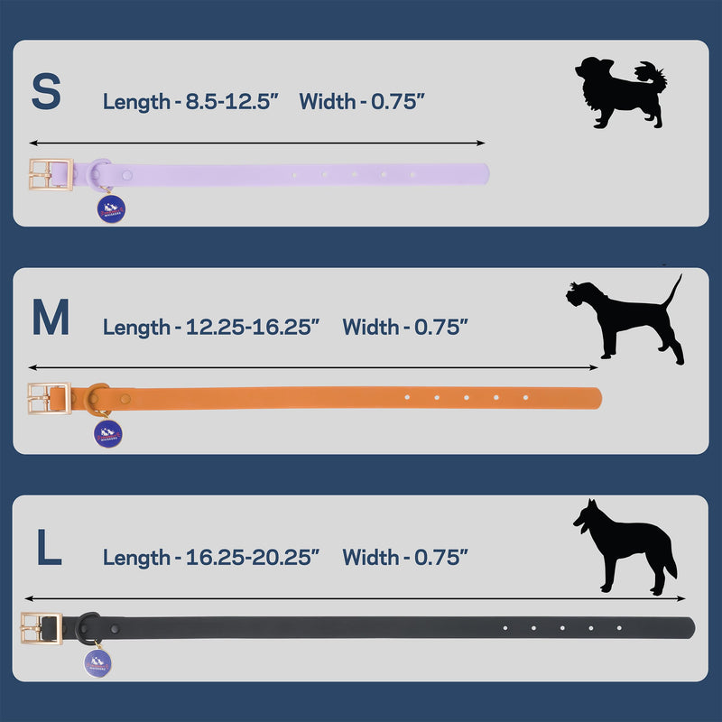 6ft Dog Leash, Dog Collars, Poop Bag Dispenser, & Dog Poop Bag Included. Waterproof Leash for Medium Dogs, with Heavy Duty Nylon PVC. Use as Puppy Collar and Leash (Purple, Medium) Purple - PawsPlanet Australia