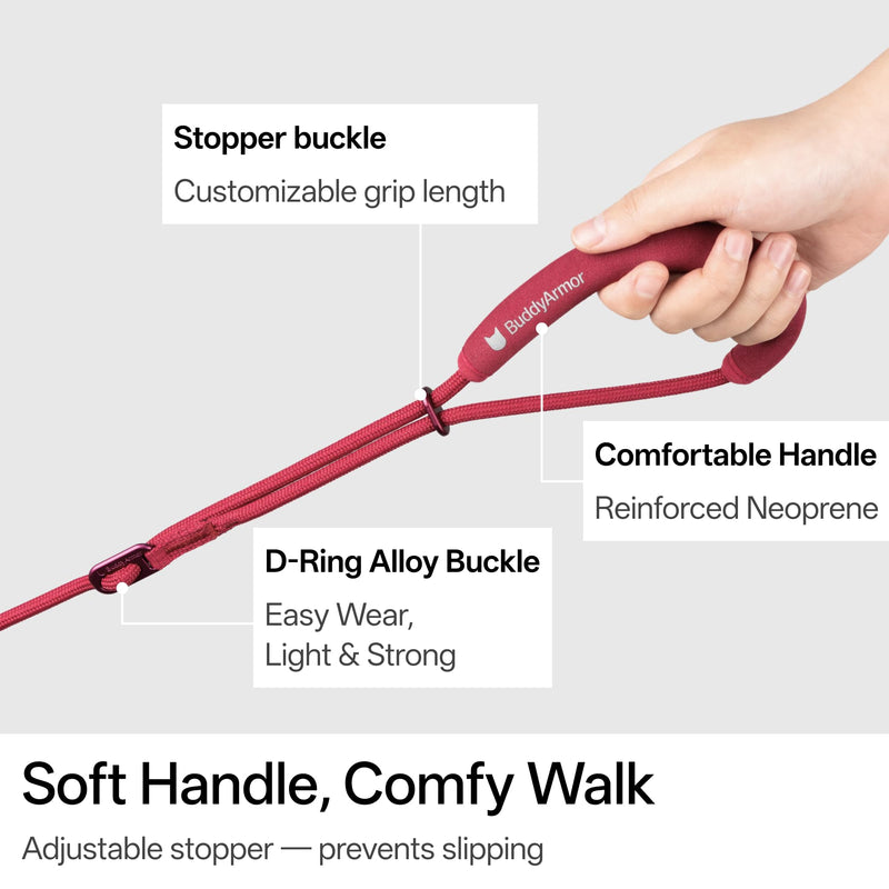 Hands Free Cat Leash Lightweight 4.1-7.2FT Adjustable Durable Rope Leash with Padded Handle, Versatile Crossbody Waist Lead for Cats Puppy ?26lbs Outdoor Walking (Burgundy, S) Burgundy - PawsPlanet Australia