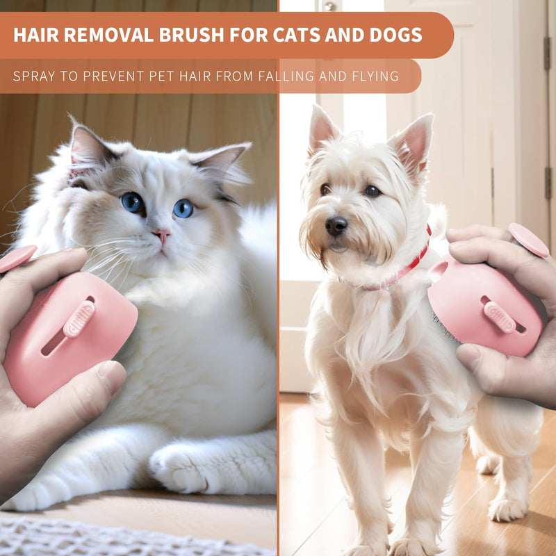 4 in 1 Cat Steam Brush for Shedding, Rechargeable Cat Brush with Steam, Steam Pet Hair Brush for Indoor Cats, Massage, Cleaning, Shedding, Combing & Remove Floating Hair All In One(Pink) Pink - PawsPlanet Australia