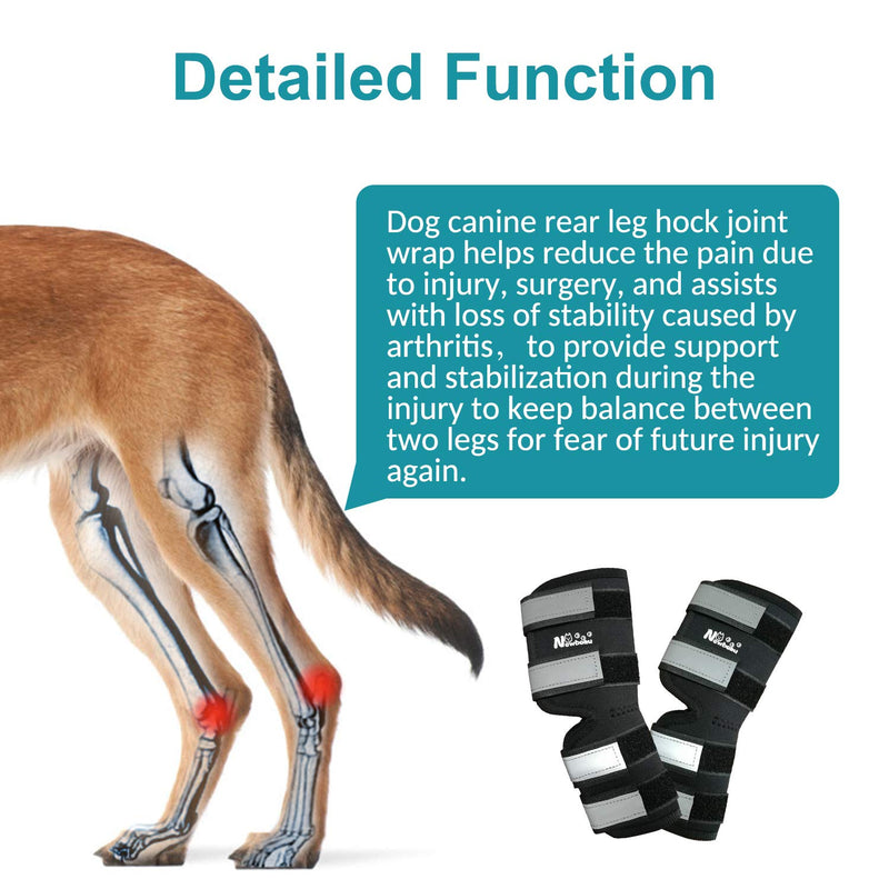 Dog Rear Leg Hock Brace 2 Pack, Joint Brace Used for Sprains, Hind Leg Support for Arthritis, Stability After Injury, Dog Hock (Ankle) Support (S) S