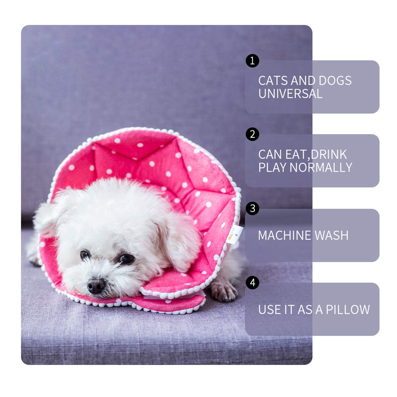 Adjustable Dog Cat Cone,Soft Recovery Cat Cone Collar,Dog Protective Collar for Cats and Puppy Surgery,Pink,Small S Pink - PawsPlanet Australia