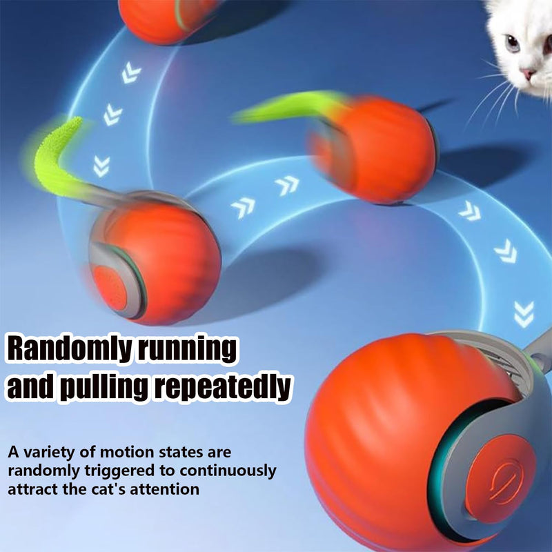 Speedy Tail 2.0,Speedy Tail Cat Toy,2025 New Generation Interactive Cat Toy,Interactive Cat Toys for Indoor Cats,Smart Interactive Cat Toy Ball,Automatic Moving Cat Toy Ball with Tail (Blue) Blue - PawsPlanet Australia