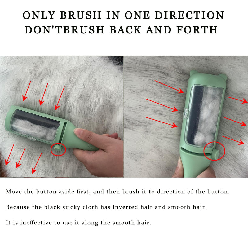 Cat Brush Pet Dry Cleaning Brush Cat Self Sticky Brush for Shedding and Grooming Long Short Hair Removal Comb with Recycling Box for Kitten Dog Rabbit Massage Roller Removes Loose Fur (Green) Green - PawsPlanet Australia