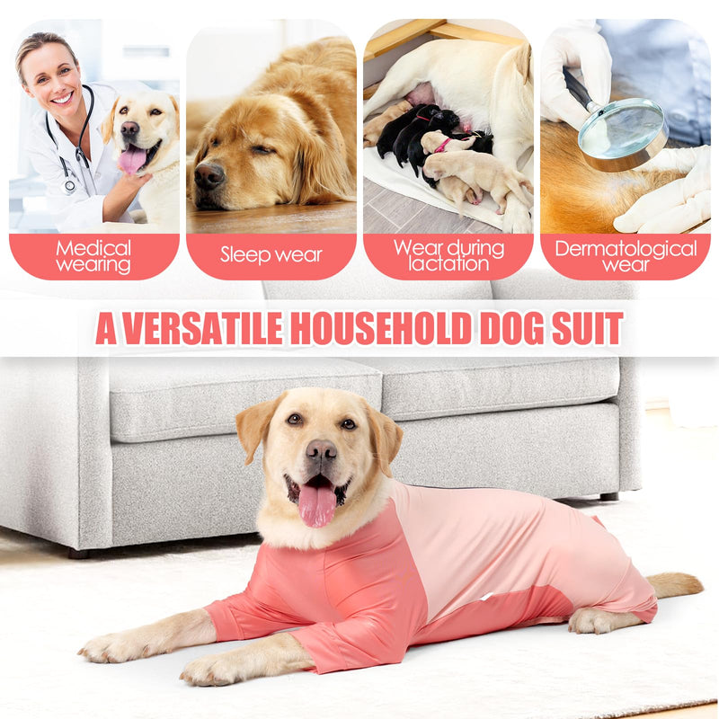Etdane Dog Onesie Surgery Recovery Suit for Female Male Dogs After Spayed Suit Surgical Recovery Suit Anti Shedding Body Suit for Small Medium Large Dog Pink/L L