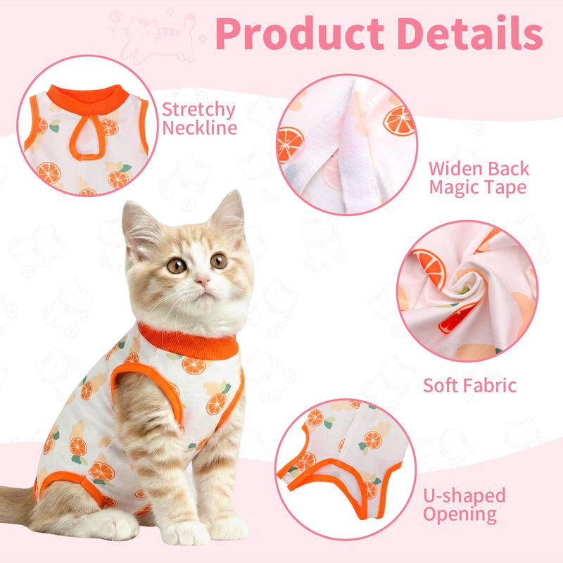 2 PCS Cat Recovery Suit Cat Onesie for Cats After Surgery, Breathable Cats Surgery Recovery Suit for Female Spay & Abdominal Wounds, Kitten Surgical Onesie Body Suit Anti Licking Cone Alternative
