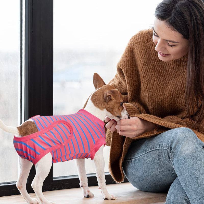 Dog Surgery Recovery Suit, Recovery Shirt for Male Female Dog Cats, Cone E-Collar Alternative Abdominal Wounds Spay Bandages Onesie, Anti-Licking Pet Surgical Recovery Snugly Suit,Pink Medium Pink - PawsPlanet Australia