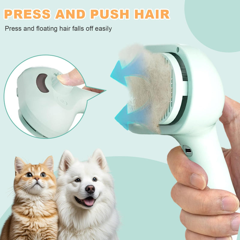 Pet Steam Brush for Dogs and Cats, 3 in 1 Steam Grooming Brush for Hair Shedding and Removal, Cleaning Spray Comb with Mist for Long-Haired Pets, Include Flea Comb, Nail Clippers, 2 Pet Toothbrushes Pink - PawsPlanet Australia