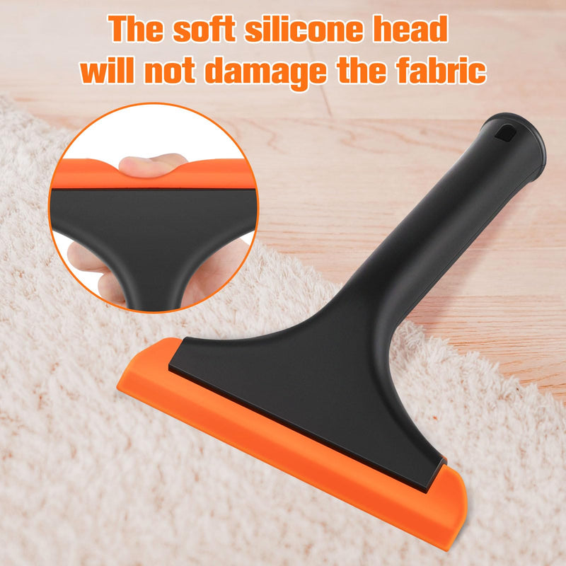 Silicone Pet Hair Removal,Pet Hair Rubber Carpet Rake Cat Dog Hair Remover with 8in Long Handle Pet Hair Remover for Furniture Couch Carpet - PawsPlanet Australia