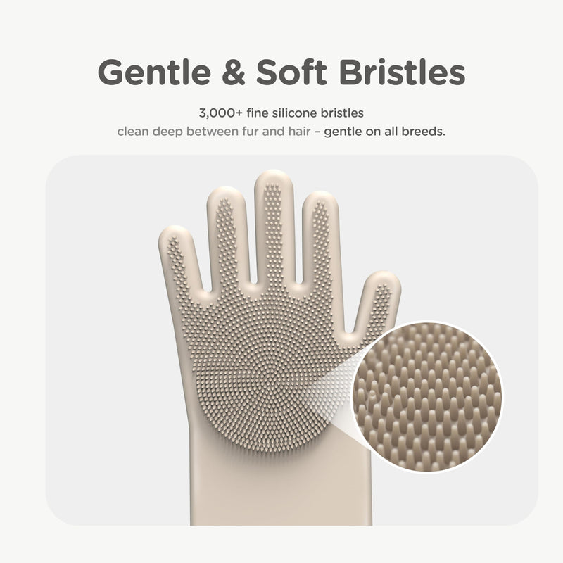 Pet Hair Remover Glove, Pet Grooming Silicone Gloves - Gentle Dog Shampoo Bath Glove, Bath Brush, Hair Removal Mitt, Shedding Brushes, Heat Resistant, Enhanced Five Finger Design - PawsPlanet Australia