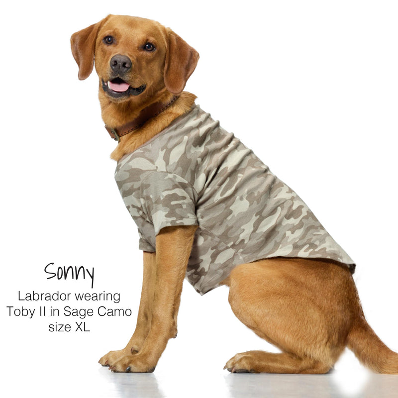 Toby II - The Perfect Tee, 3 Pack Short Sleeve Pet T-Shirt 100% Organic Cotton Tees Clothes for Small, Medium, Large Dogs, Sage Camo, Small (10-25 lbs) Small (10-25 lbs) - PawsPlanet Australia