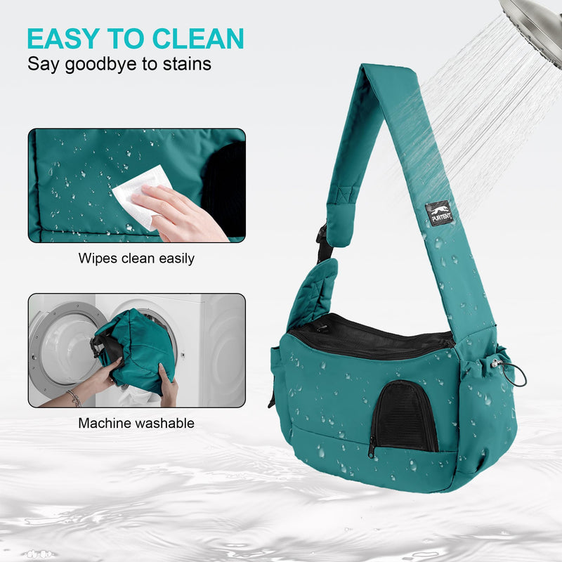 Dog Carrier Sling for Small Dogs & Cats Hand-Free Puppy Sling Purses with Storage Bag and Adjustable Shoulder Strap, Pet Sling Carrier Up to 8.8 Lbs (Blue) Blue Max 8.8lbs - PawsPlanet Australia