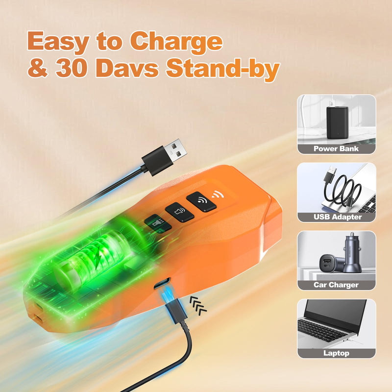 Dog bark Deterrent Device,Ultrasonic Anti Barking, Rechargeable Anti-Barking Device for Dogs Safe & Effective Portable Anti Barking Safe and Effective for Indoor and Outdoor use (Orange) Orange