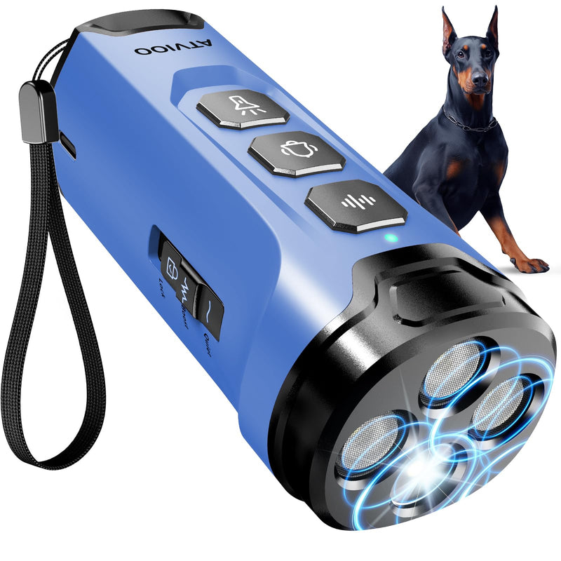 Dog Bark Deterrent Devices - Humane & Effective Training Dog, Stop No More Barking with 3X Ultrasonic Emitters (Dark Blue)
