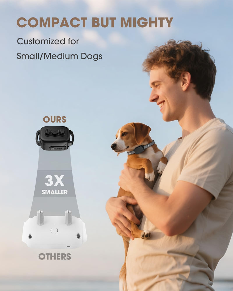 No Shock No Prongs Dog Training Collar, 100% Safe & Humane for Small Medium Dogs, Sound & 2X Strong Vibration(1-9) & Combo Mode (1-9), 2600Ft Remote Range E-Collar with Smart Power Mode?Black? Black - PawsPlanet Australia