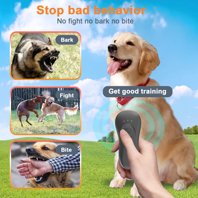 Dog Bark Deterrent Device,Ultrasonic Anti-Barking Devices with Sonic Emitters,Up to 15Ft Long Range & Rechargeable Bark Control,Safe for Dogs Training,Indoor & Outdoor(Black) Black - PawsPlanet Australia