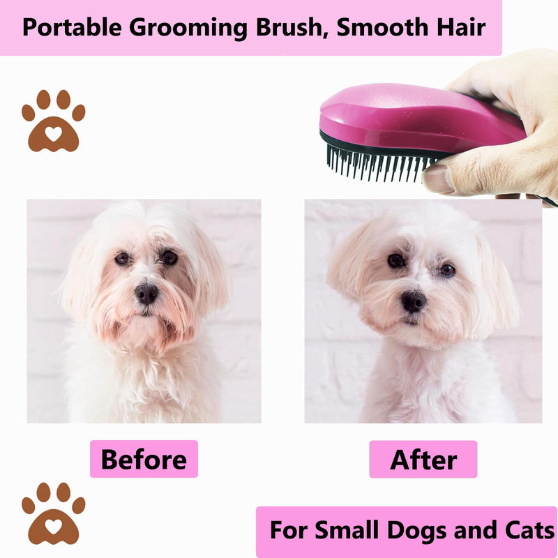 Puppy Brush, Soft Dog Brush for Grooming, Puppy Hair Remover Brush Comb, Grooming Tool for Poodles, Teddy, Yorkies, Maltese, Shih Tzu, Chihuahua, Pink - PawsPlanet Australia
