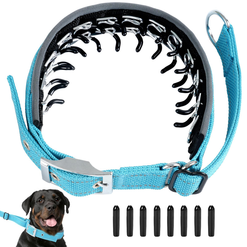 Adjustable No Pull Dog Collar - Heavy Duty Martingale Slip Collar with Reflective Widened Nylon & Metal Buckle for Training Walking Hunting (Small/Medium/Large Dogs),Blue,L L Blue - PawsPlanet Australia