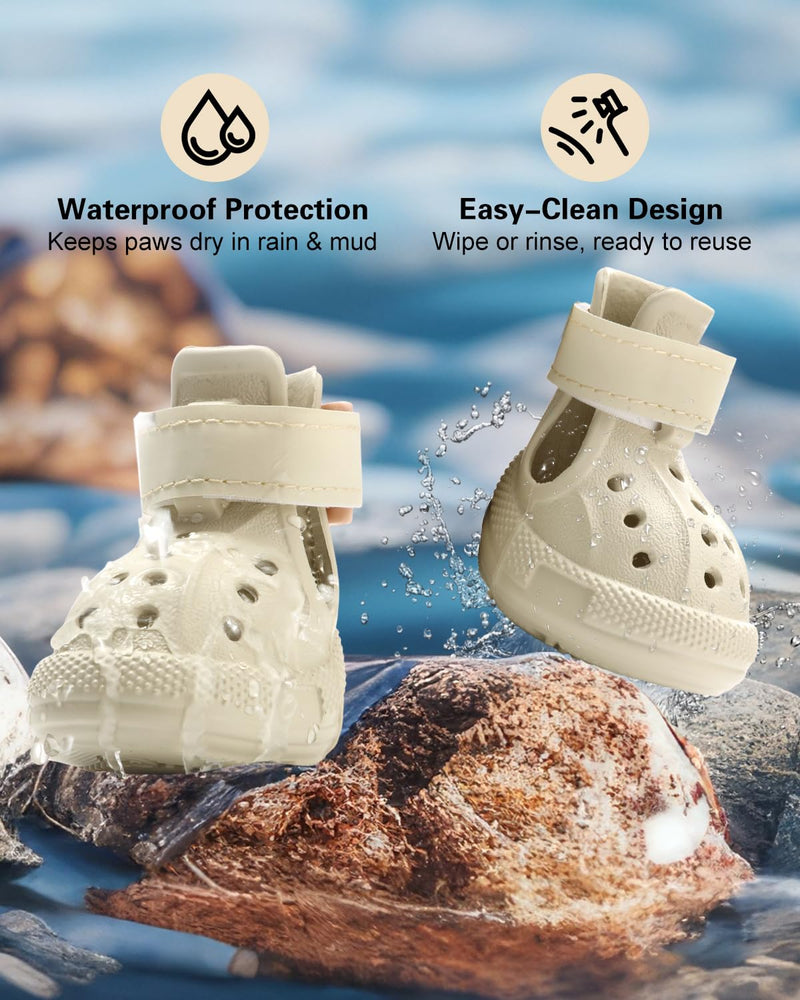 Dog Boots for Hot Pavement & Snow – Waterproof Non-Slip Dog Shoes with Reflective Straps, Adjustable Easy-On Pet Booties for Small Medium Large Dogs, Outdoor Paw Protection, 4Pcs - PawsPlanet Australia