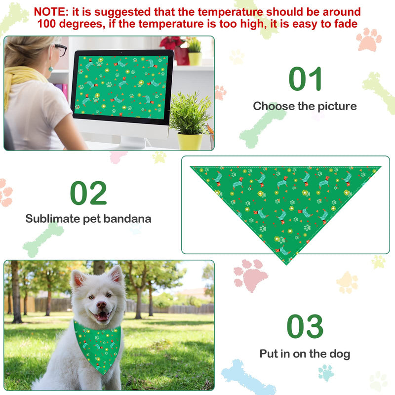 Saintrygo 30 Pcs Dog Bandanas Bulk Sublimation Plain Bandanas Bulk for Christmas Birthday Doggy Heat Transfer Triangle Scarf Washable Adjustable for Small Medium Large Pets Dogs(L) - PawsPlanet Australia