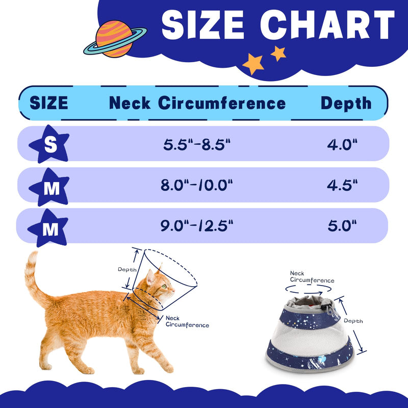 Cat Cone Collar Soft, Breathable Cat Cone Alternative After Surgery, Adjustable Cat Recovery Collar Water Resistant Cat Neck E Collar for Cats Kittens to Stop Licking(Grey,M) M(Neck Girth:8.0"-10") Grey - PawsPlanet Australia