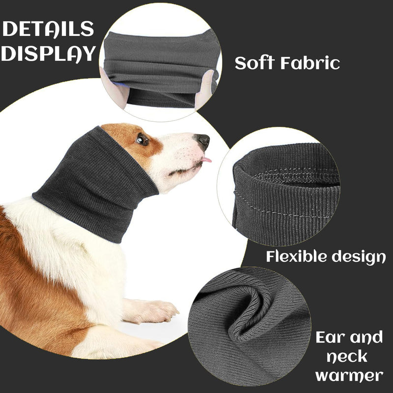 Dog Snood Ears Protector Soft Pet, dogs ear cover ear defenders for dogs Snood for Dog Neck and Ears Warmer Pet, dog ear protectors from grass seeds for Soothing Thunder Dogs Earmuffs, grey M