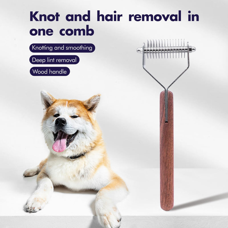 Wooden Dog Brush for Shedding Reduce Pet Hair with Long Hair Deshedding Brush Pet Brush (Small) Small - PawsPlanet Australia