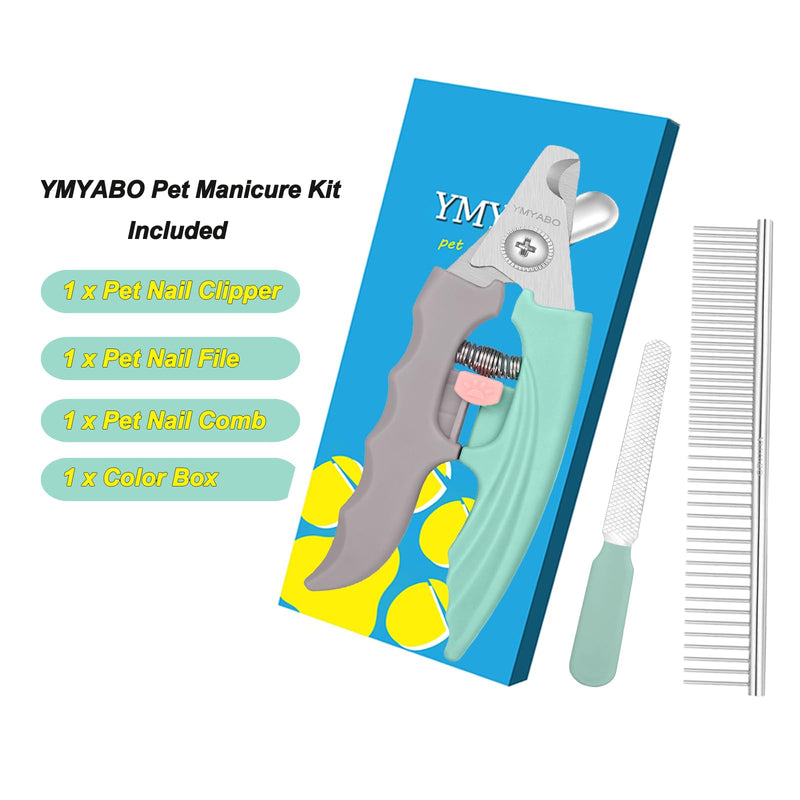 Dog Nail Clipper,Pet Nail Trimmers Safety Guard to Aviod Over Cutting,Puppy Cat Claw Trimmer,with Free Dog Comb & Nail File, Sharp Grooming Clipper, Great for Thick Toenail, Green - PawsPlanet Australia