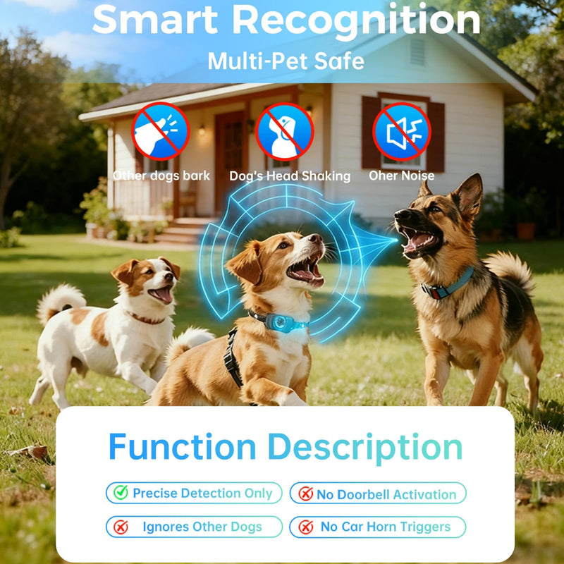 Bark Collar No Shock Humane – 25KHz Ultrasonic, Beep & Vibration Combinations, 6 Smart Modes, 7 Sensitivity Levels,Waterproof & Lightweight,Adjustable for Small,Medium & Large Dogs Black - PawsPlanet Australia