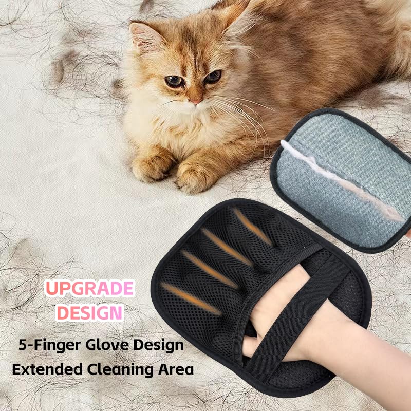 Pet Hair Removal Glove,Pet Hair Remover for Cat & Dog,New Upgraded Electrostatic Gloves Pet Hair,Reusable Electro Static Pet Hair Remover Electrostatic Gloves & Dog Hair Collector Keychain Black 1 Pack - PawsPlanet Australia