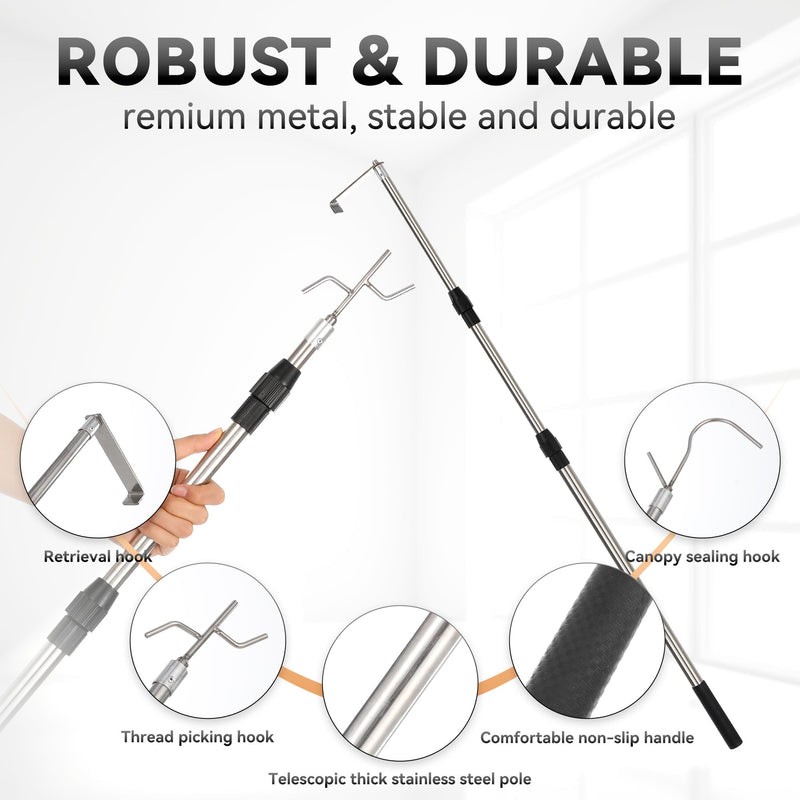 Wefaner Multi-Functional Stainless Steel Grabber Reacher Tool, Truck Claw,Extendable Truck Auxiliary Tool, Suitable for Trucks, SUV,Family Life Assistant（2 Rods and 3 Hook） - PawsPlanet Australia