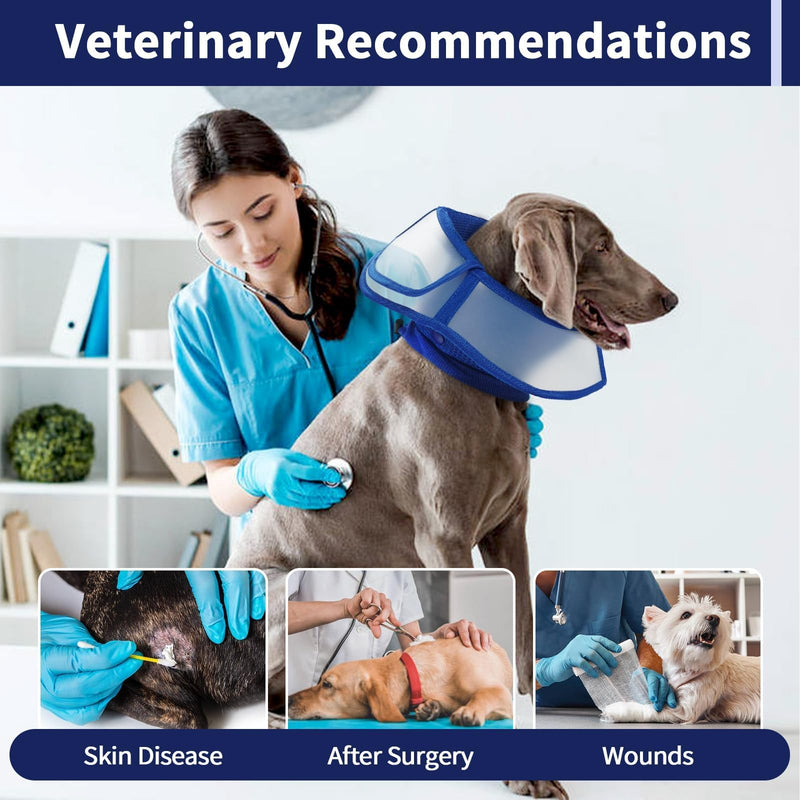 Allroaring Dog Cone Collar, Soft Dog Cones for Medium Dogs After Surgery, Adjustable Pet Cone for Dogs to Stop Licking, Breathable Doggie Elizabethan Collar for Wound Care Spay Neuter, Blue M Medium (Neck Girth: 11" - 14.1")
