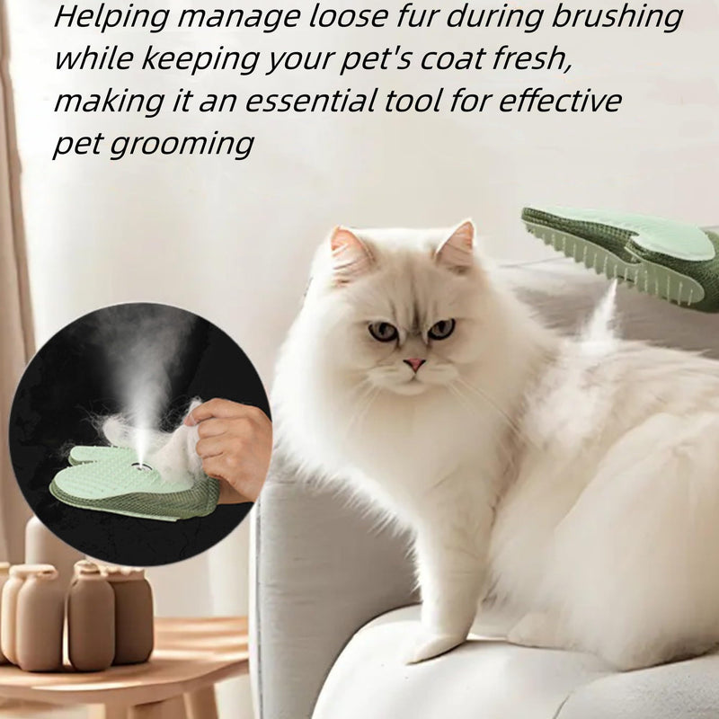 Pet Hair Remover Glove, All-in-One Grooming Mist Glove for Pets, Upgrade Efficient Pet Hair Remover Electrostatic Gloves Grooming Spray Comb, Gentle Deshedding Efficient for Dogs & Cats (Green) - PawsPlanet Australia