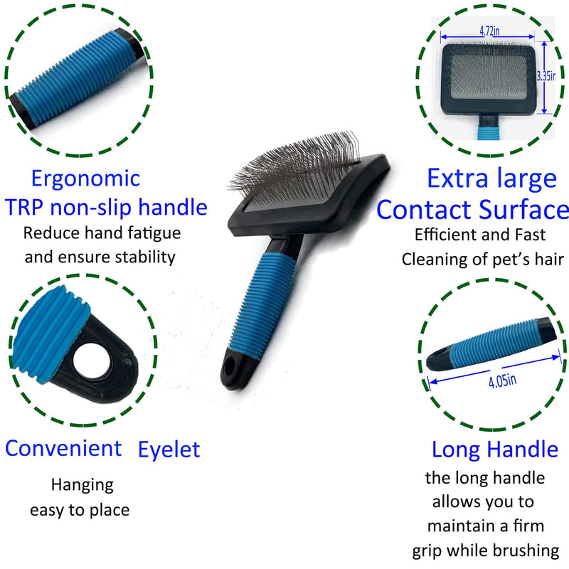 Large Firm Slicker Brush for Dogs Goldendoodles-Pet Slicker Brush With Soft Massage Grooming Stainless Steel Pins,Extra Long Pin Slicker Brush for Large Dog Pet Grooming Wire Brush and Deshedding - Removes Long and loose Hair - Undercoat - 25mm(1") - PawsPlanet Australia